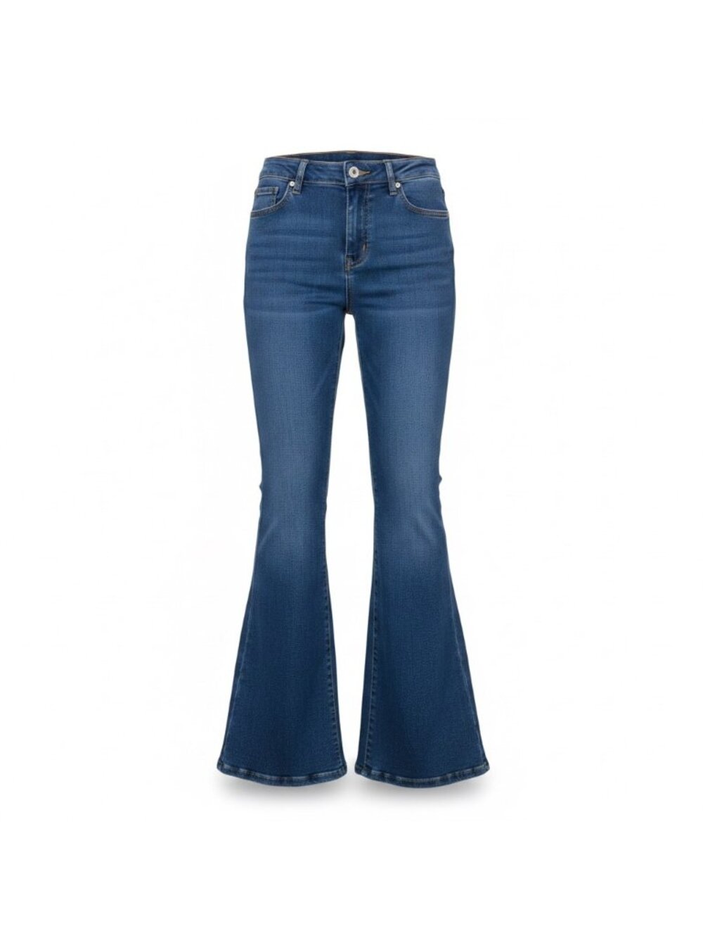 Flying Banana Womens Blue Cotton Blend Flared Bell Bottom Jeans Size 6S